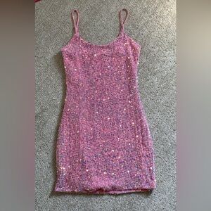 Short pink Hoco dress